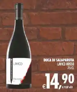 Deco Supermercati Duca di salaparuta lavico rosso offerta