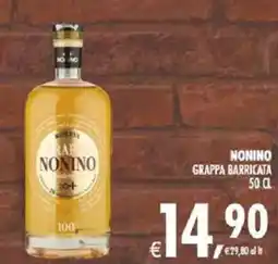 Deco Supermercati Nonino grappa barricata offerta