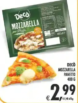 Deco Supermercati Decò mozzarella panetto offerta