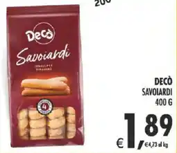 Deco Supermercati Decò savoiardi offerta