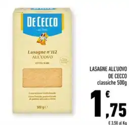 Conad City Lasagne all'uovo de cecco classiche offerta