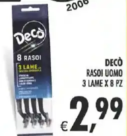 Deco Supermercati Decò rasoi uomo 3 lame x 8 pz offerta