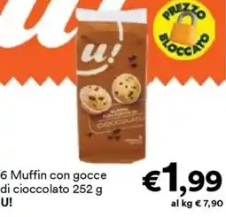 Unes 6 Muffin con gocce di cioccolato U! offerta