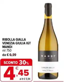 Iperal Ribolla gialla venezia giulia IGT MANDI offerta