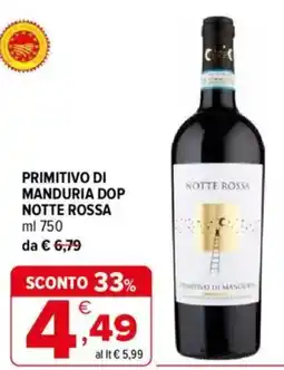Iperal Primitivo di manduria dop NOTTE ROSSA offerta