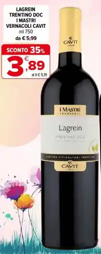 Iperal Lagrein trentino doc i mastri vernacoli CAVIT offerta