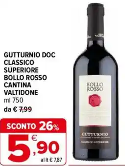 Iperal Gutturnio doc classico superiore bollo rosso CANTINA VALTIDONE offerta