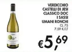 Coal Verdicchio castelli di jesi classico doc i sassi umani ronchi offerta