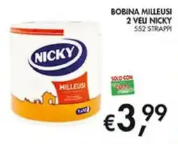 Coal Bobina milleusi 2 veli NICKY offerta