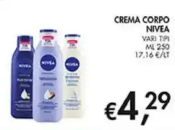 Coal Crema corpo NIVEA offerta