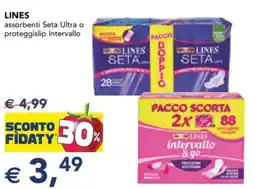 Esselunga LINES assorbenti Seta Ultra o proteggislip Intervallo offerta