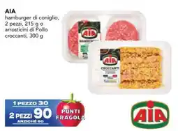 Esselunga ΑΙΑ hamburger di coniglio o arrosticini di Pollo croccanti offerta