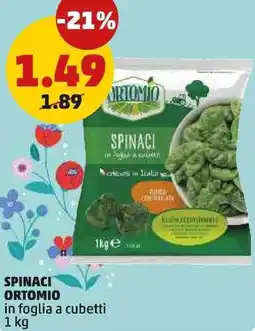 PENNY Spinaci ortomio in foglia a cubetti offerta