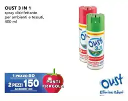 Esselunga OUST 3 IN 1 spray disinfettante per ambienti e tessuti offerta
