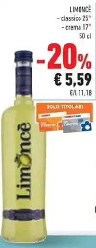 Conad LIMONCE - classico 25° - crema 17° offerta