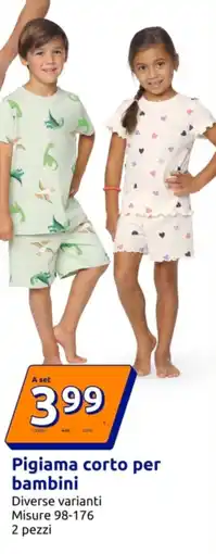 Action Pigiama corto per bambini offerta