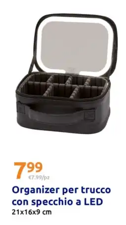 Action Organizer per trucco con specchio a LED offerta