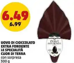 PENNY Uovo di cioccolato extra fondente LE SPECIALITÀ CUOR DI TERRA con sorpresa offerta