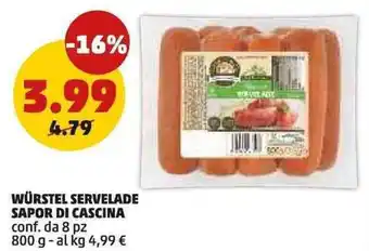 PENNY Würstel servelade sapor di cascina offerta