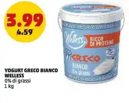 PENNY Yogurt greco bianco welless 0% di grassi offerta