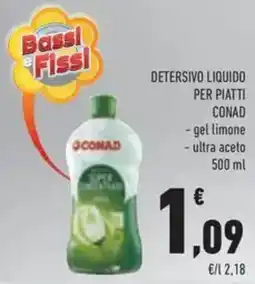 Conad Detersivo liquido per piatti conad gel limone, ultra aceto offerta
