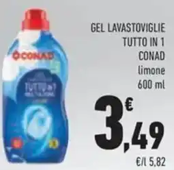 Conad Gel lavastoviglie tutto in 1 conad limone offerta