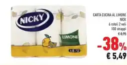 Conad Carta cucina al limone NICKY offerta