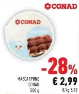 Conad Mascarpone CONAD offerta