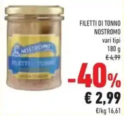 Conad Filetti di tonno NOSTROMO offerta