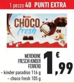 Conad Merendine freschi kinder ferrero offerta