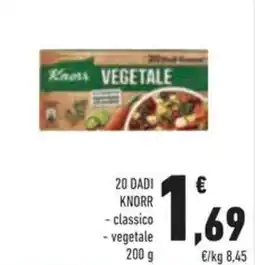 Conad 20 dadi knorr classico, vegetale offerta
