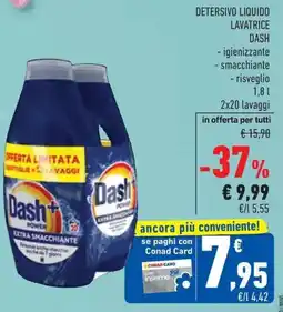 Conad Detersivo liquido lavatrice DASH offerta
