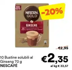 Unes 10 Bustine solubili al Ginseng NESCAFÉ offerta