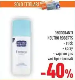 Conad Deodoranti NEUTRO ROBERTS offerta