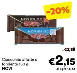 Unes Cioccolato al latte o fondente NOVI offerta