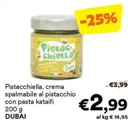 Unes Pistacchiella, crema spalmabile al pistacchio con pasta kataifi DUBAI offerta