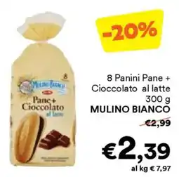 Unes 8 Panini Pane + Cioccolato al latte MULINO BIANCO offerta