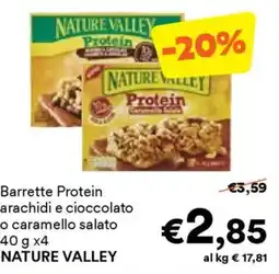 Unes Barrette Protein arachidi e cioccolato o caramello salato NATURE VALLEY offerta