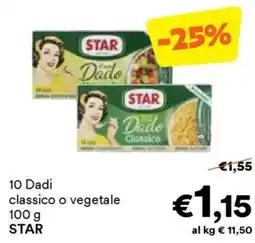 Unes 10 Dadi classico o vegetale STAR offerta