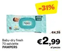 Unes Baby-dry fresh 70 salviette PAMPERS offerta