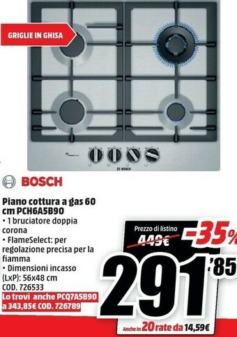 MediaWorld Piano cottura offerta