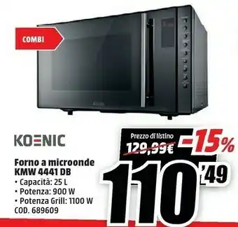 MediaWorld Koenic forno a microonde kmw 4441 db offerta