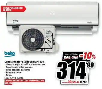 MediaWorld Condizionatore split ui bivpr 120 offerta
