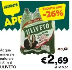Unes Acqua minerale naturale ULIVETO offerta