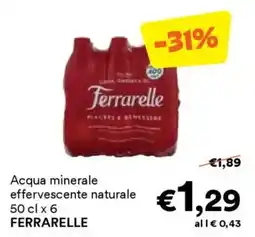 Unes Acqua minerale effervescente naturale FERRARELLE offerta