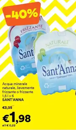 Unes Acqua minerale naturale, lievemente frizzante o frizzante SANT'ANNA offerta