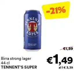 Unes Birra strong lager TENNENT'S SUPER offerta