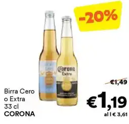 Unes Birra Cero o Extra CORONA offerta