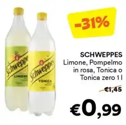 Unes SCHWEPPES Limone, Pompelmo in rosa, Tonica o Tonica zero offerta