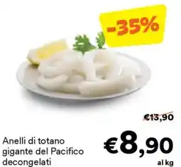 Unes Anelli di totano gigante del Pacifico decongelati offerta